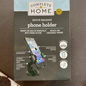 NIB Phone Holder Quick Release by Complete Home Locking Adjustable Arms & Base